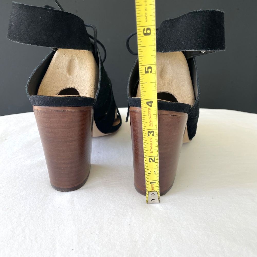 STEVE MADDEN Ziana Shoes Black Suede Block Heel Sandals EXC Sz 8M - Picture 13 of 13